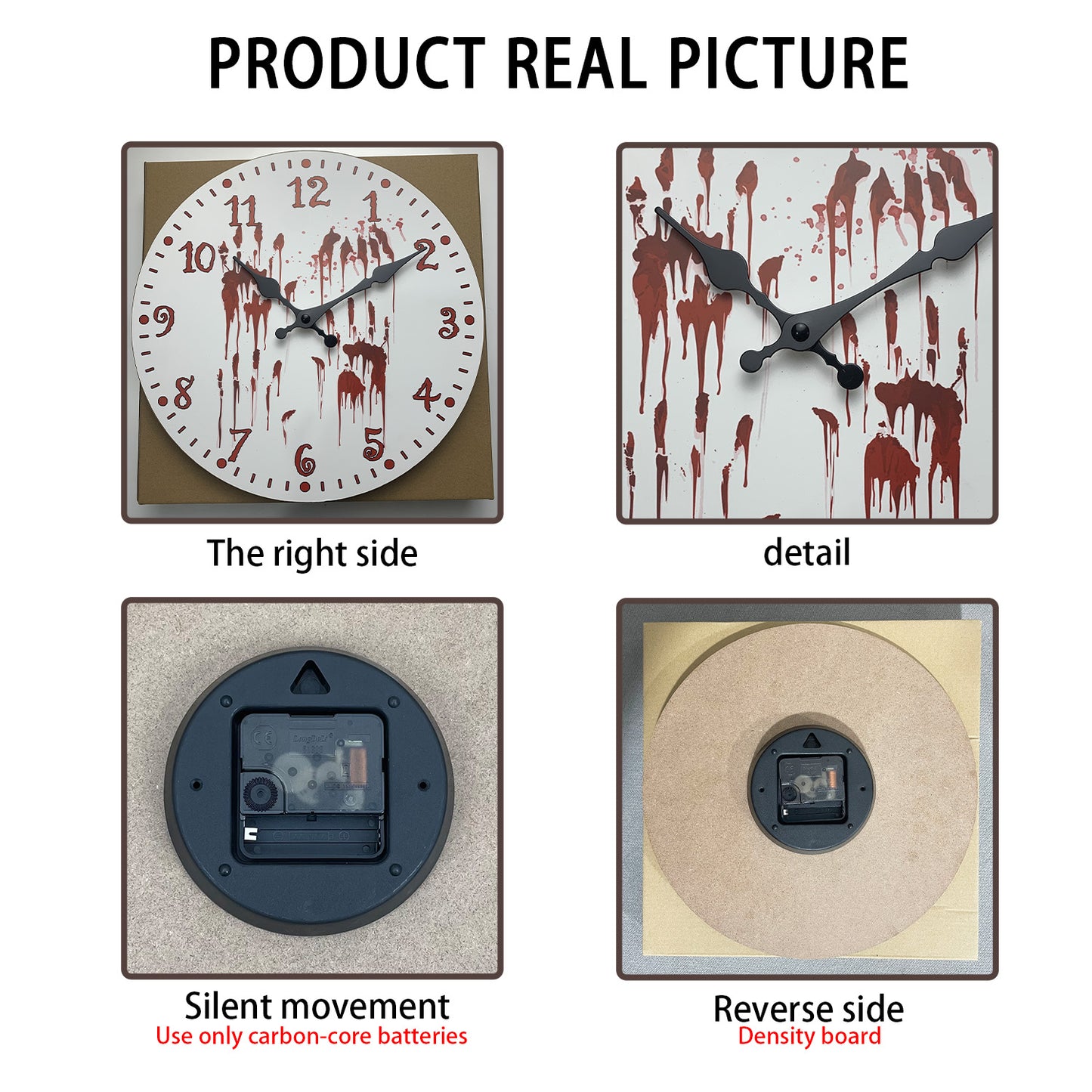 Halloween Vampire Wall Clock Nightmare Before Christmas Clock Non Ticking Decorative for Bedroom Kitchen Living Room School