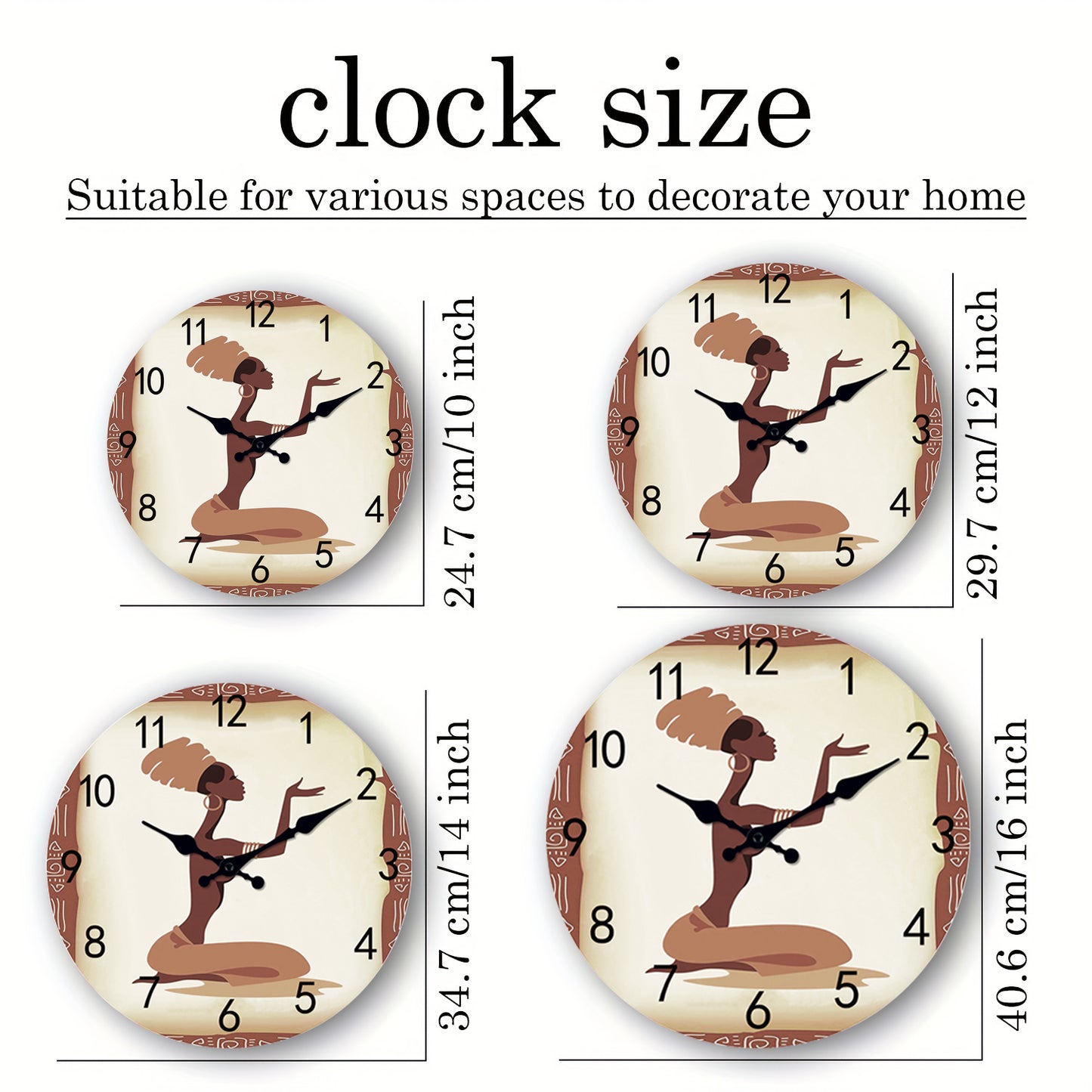Elegant Tribal-Style Decorative Wall Clock Silent Non-Ticking Battery Operated Wall Decoration for Living Room