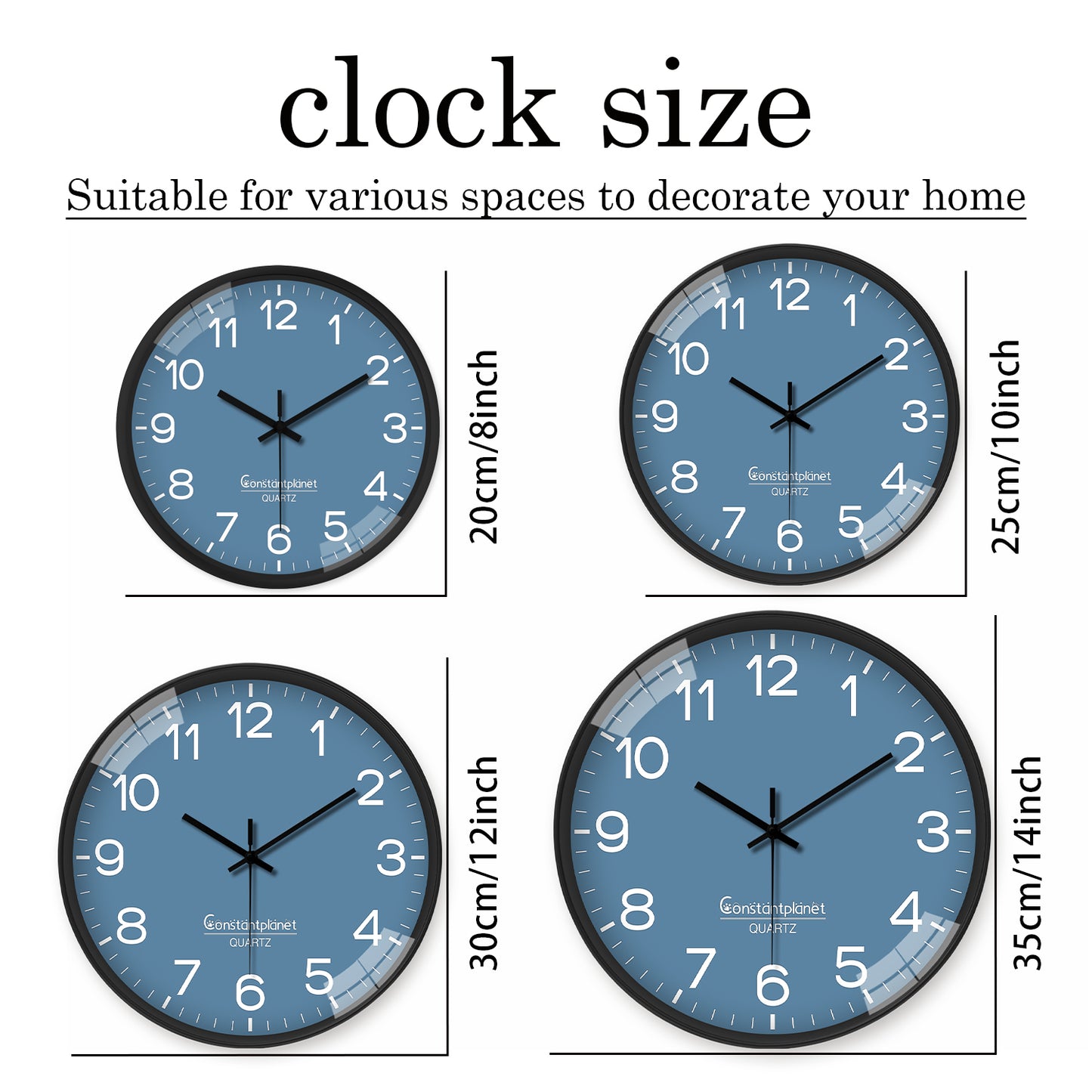 Modern Wall Clock 8 Inch Analog Small Classic Silent Non-Ticking Battery Operated for Office, Home, Bathroom, Kitchen, Bedroom, School, Living Room