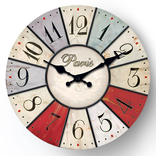 New Arrivals-Red and Blue Contrast Simple Wall Clock