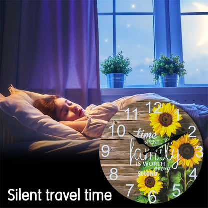 Floral Series Sunflowers MDF Plywood Wall Clock