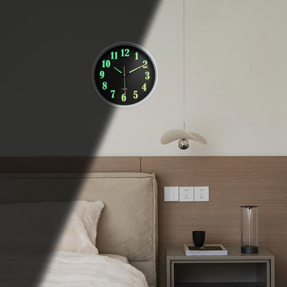 Constantplanet Modern Wall Clock Glow in The Dark 10 Inch Silent Non-Ticking Battery Operated - Analog Small Classic for Office, Living Room