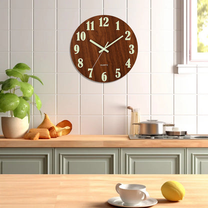 Constantplanet Orologio luminoso al buio da 10 pollici, moderno, silenzioso, senza ticchettio, a batteria, analogico, piccolo, classico, per ufficio, casa, bagno, cucina, camera da letto, scuola, soggiorno 