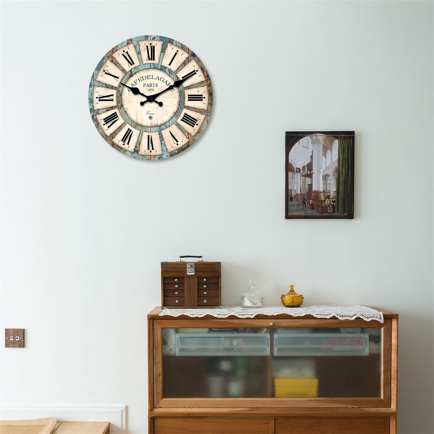 Vintage Series Traces Of Time MDF Plywood Wall Clock Silent Non-Ticking Battery Operated