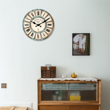 Vintage Series Traces Of Time MDF Plywood Wall Clock Silent Non-Ticking Battery Operated