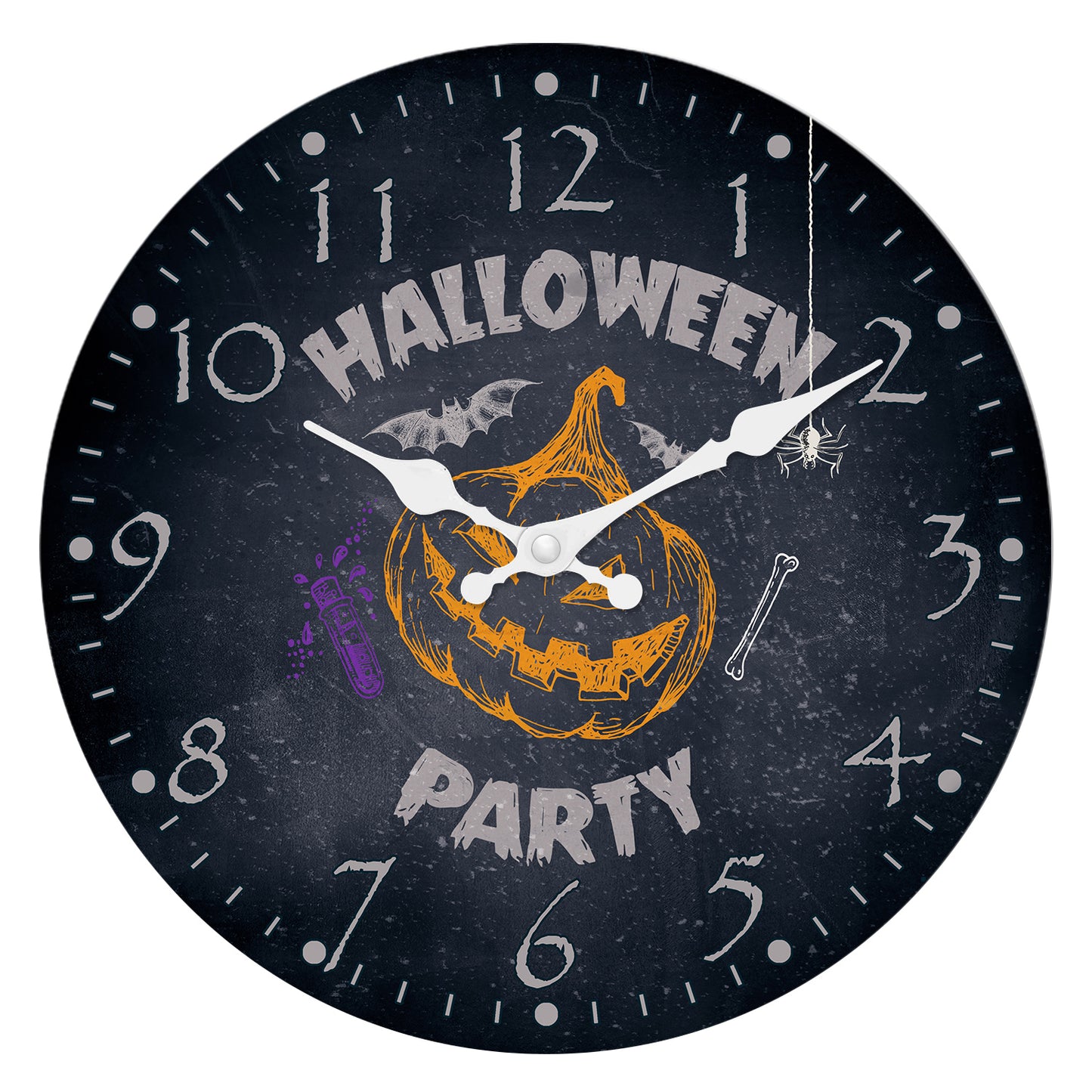 Halloween Wall Clock Pumpkin Party Decoration Clock Silent Non Ticking Battery Operated for Bedroom Kitchen Living Room School
