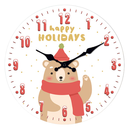 Merry Christmas Wall Clock Silent Non-Ticking Battery Operated Christmas Tree Decorations Indoor Home Decor Clearance