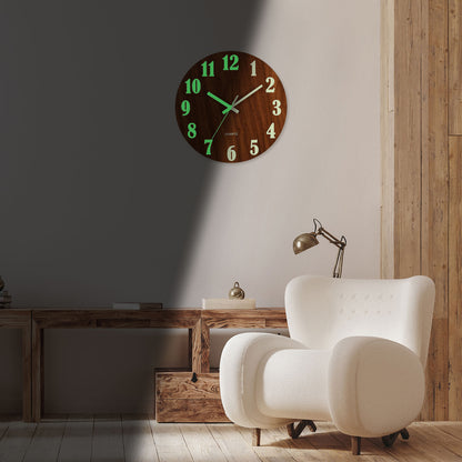 Constantplanet Orologio luminoso al buio da 10 pollici, moderno, silenzioso, senza ticchettio, a batteria, analogico, piccolo, classico, per ufficio, casa, bagno, cucina, camera da letto, scuola, soggiorno 