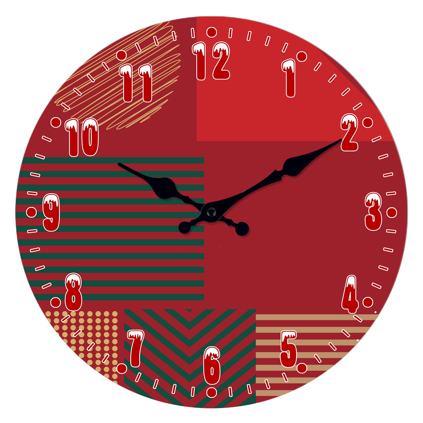 Merry Christmas Wall Clock Silent Non-Ticking Battery Operated Christmas Tree Decorations Indoor Home Decor Clearance