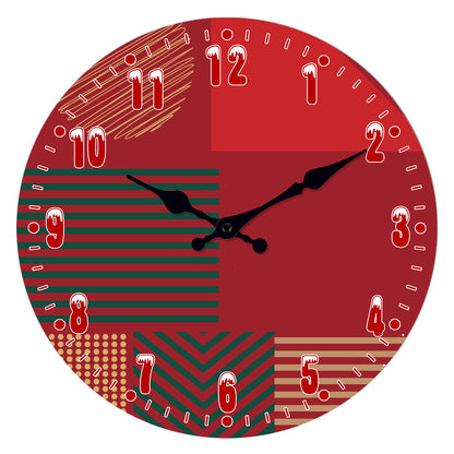 Merry Christmas Wall Clock Silent Non-Ticking Battery Operated Christmas Tree Decorations Indoor Home Decor Clearance