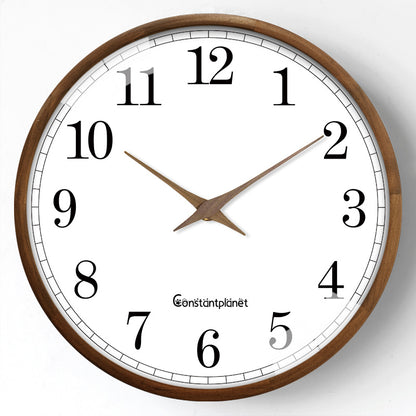 Constantplanet 12-Inch Wooden Frame Wall Clock with Retro Silent Non-Ticking Battery Operated Decorative Clock for Living Room, Bedroom, Kitchen