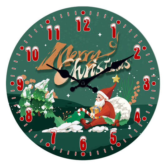 Santa Claus Christmas Decorations Wall Clock Silent Non-Ticking Battery Operated Christmas Decorations Clearance  Home Decor