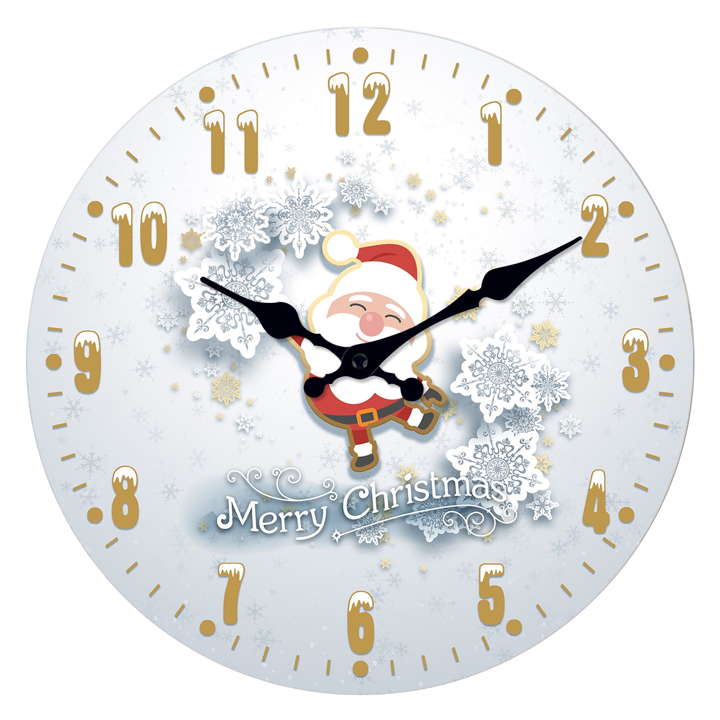 Merry Christmas Wall Clock Silent Non-Ticking Battery Operated Christmas Tree Decorations Indoor Home Decor Clearance