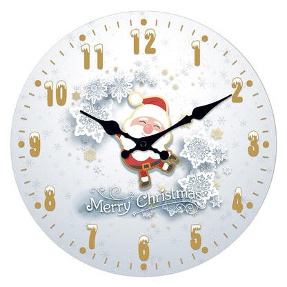 Merry Christmas Wall Clock Silent Non-Ticking Battery Operated Christmas Tree Decorations Indoor Home Decor Clearance