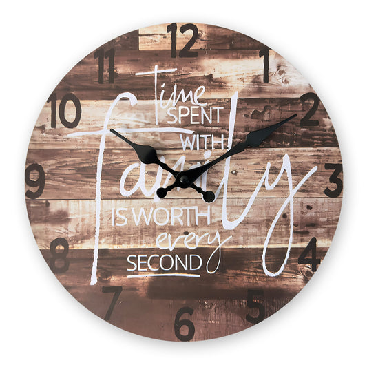 Rustic Farmhouse Wall Clock for Living Room MDF Wall Clock 14 Inchs vintage wall clocks battery operated