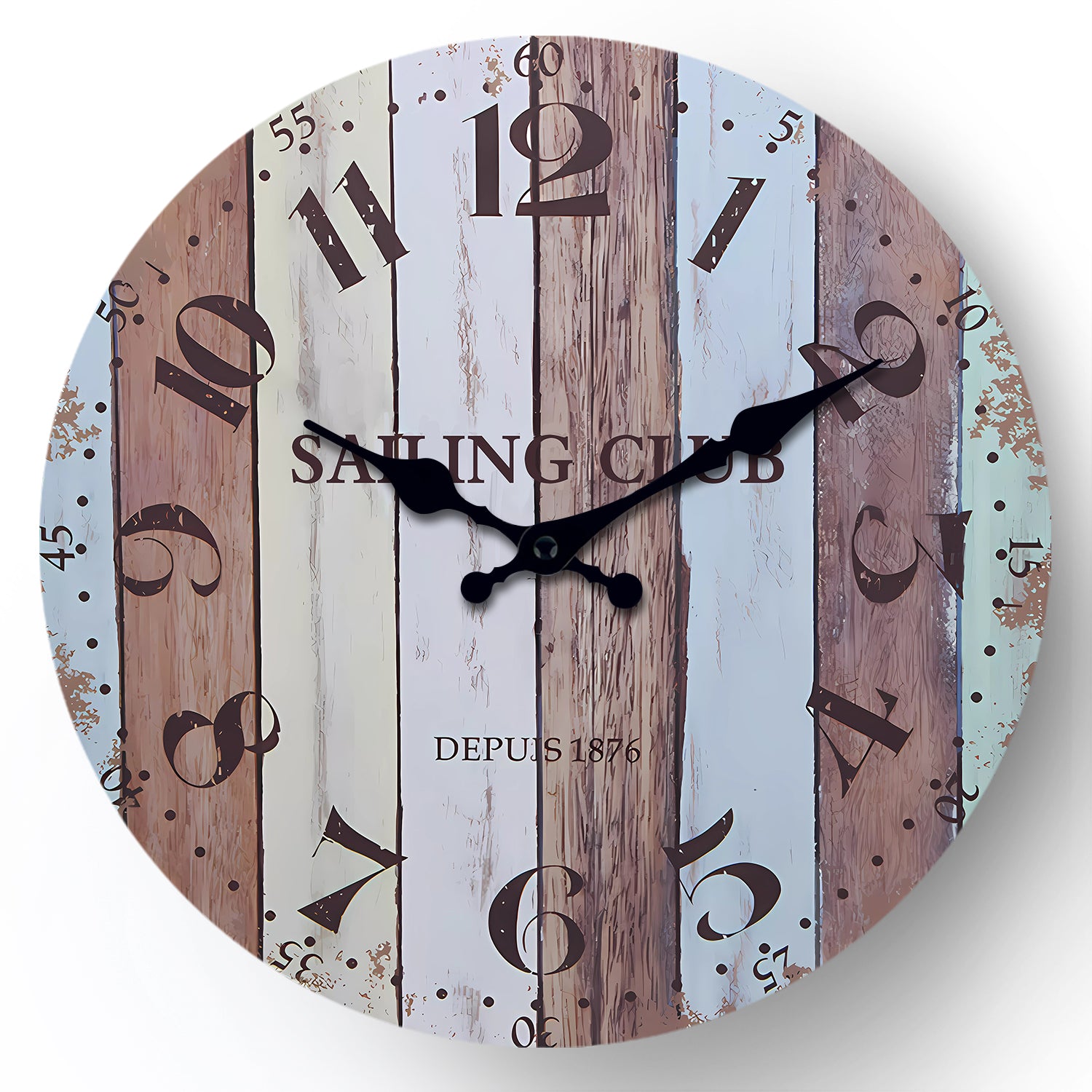 Rustic Decorative Wall Clocks 14 Inchs Battery Operated Non-ticking Farmhouse Clocks for Livingroom