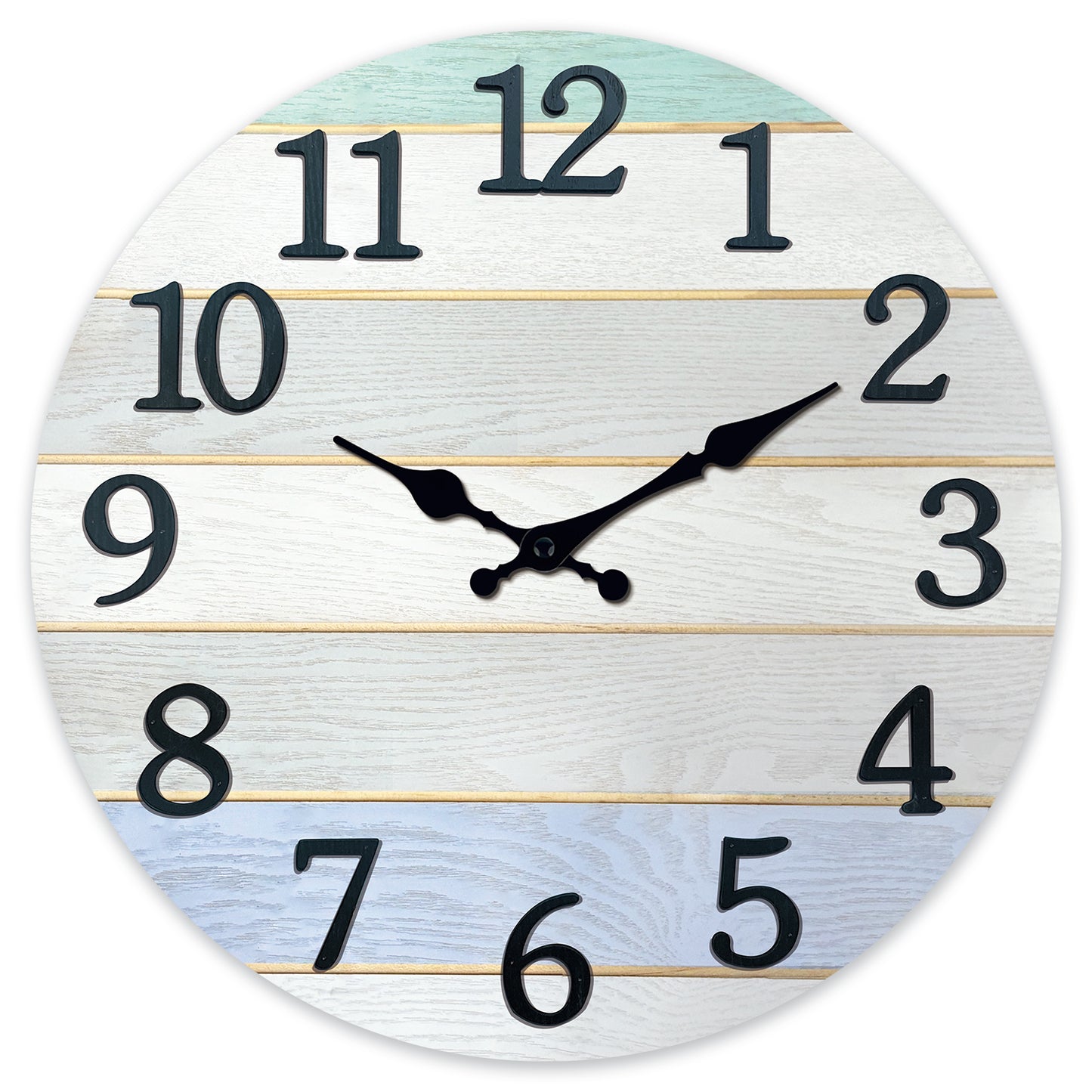 Constantplanet Wooden Wall Clock Silent Non-Ticking Movement Battery Operated Decorative Clock for Living Room, Bedroom, Kitchen
