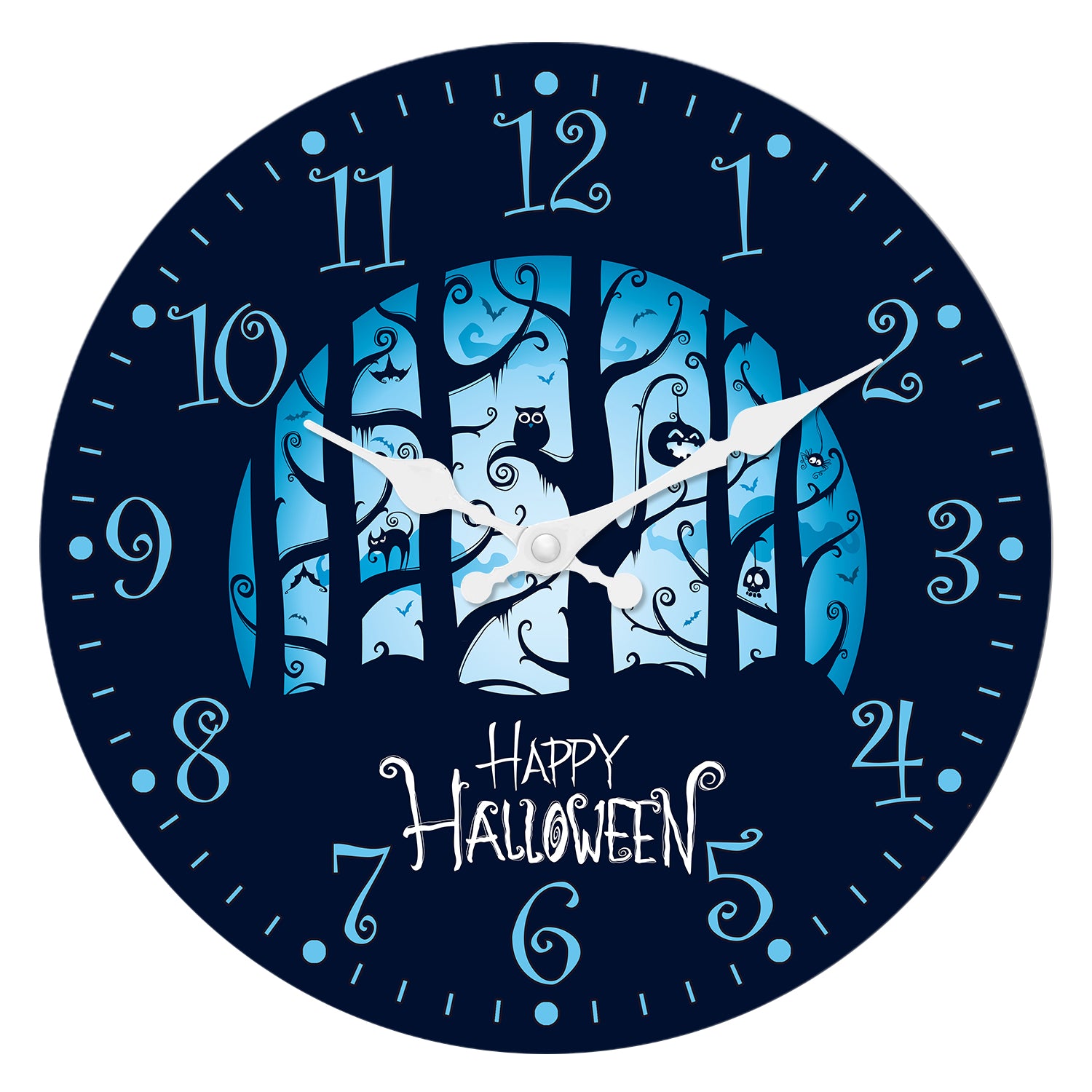 Halloween Night Wall Clock Non Ticking Decorative Nightmare Before Christmas Clock for Bedroom Kitchen Living Room School
