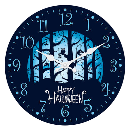 Halloween Night Wall Clock Non Ticking Decorative Nightmare Before Christmas Clock for Bedroom Kitchen Living Room School