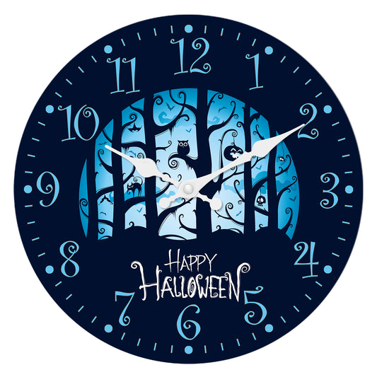 Halloween Night Wall Clock Non Ticking Decorative Nightmare Before Christmas Clock for Bedroom Kitchen Living Room School