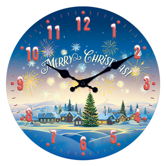Merry Christmas Wall Clock Silent Non-Ticking Battery Operated Christmas Decorations Indoor Home Decor Clearance