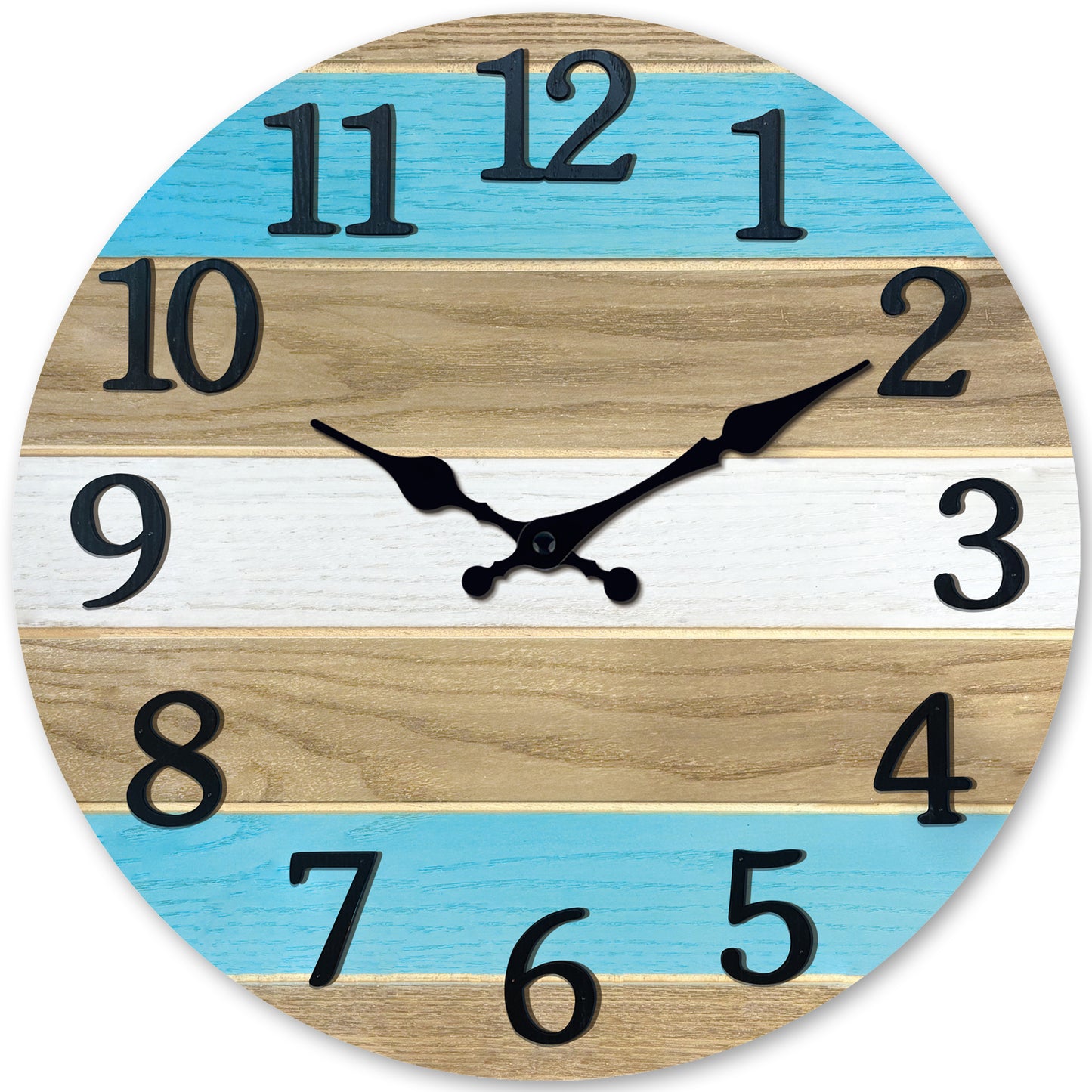 Constantplanet Wooden Wall Clock Silent Non-Ticking Movement Battery Operated Decorative Clock for Living Room, Bedroom, Kitchen