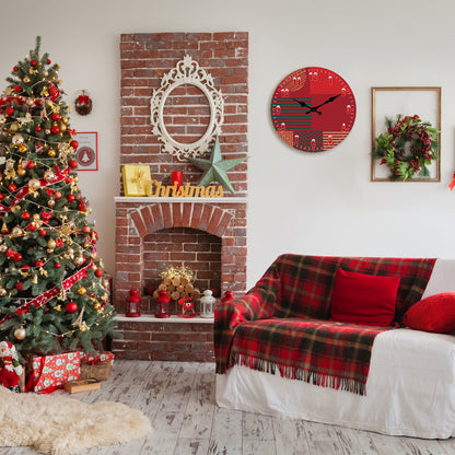 Christmas Wall Clock Silent Non-Ticking Battery Operated Christmas Decorations Indoor Home Decor Clearance