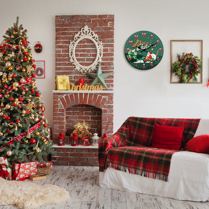 Santa Claus Christmas Decorations Wall Clock Silent Non-Ticking Battery Operated Christmas Decorations Clearance  Home Decor