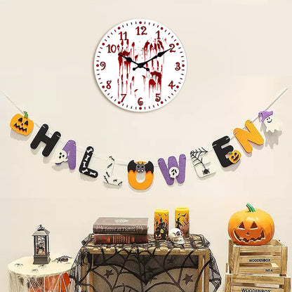 Halloween Vampire Wall Clock Nightmare Before Christmas Clock Non Ticking Decorative for Bedroom Kitchen Living Room School