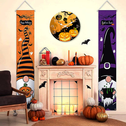 Orologio da parete per la notte di Halloween, decorazione autunnale con zucca, orologio senza ticchettio, decorativo per camera da letto, cucina, soggiorno, scuola