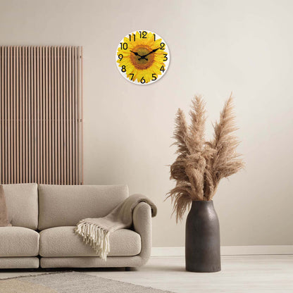 Sunflower Farmhouse Wall Clocks Battery Operated 10 Inch Silent Non Ticking Rustic Wall Clock