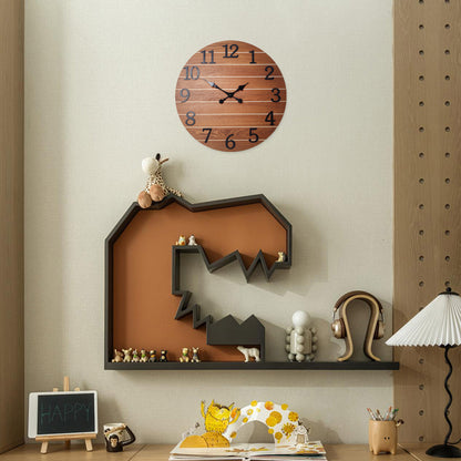 Constantplanet Wooden Wall Clock Silent Non-Ticking Movement Battery Operated Decorative Clock for Living Room, Bedroom, Kitchen