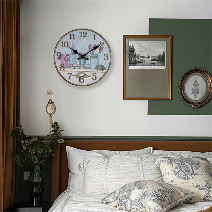 Lady's Vase Minimalist MDF Wall Clock – 10 Inch & 14 Inch Wall Clocks Battery Operated for Living Room Silent Non Ticking Wall Clock