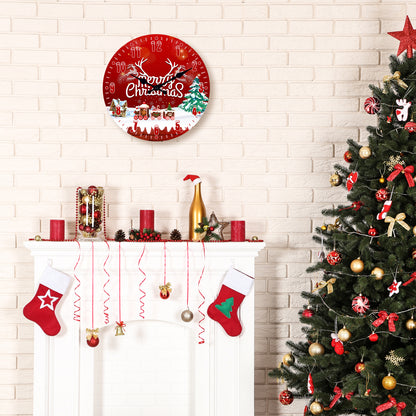 Christmas Wall Clock Christmas Gifts Silent Non-Ticking Battery Operated Christmas Decorations Indoor Home Decor Clearance