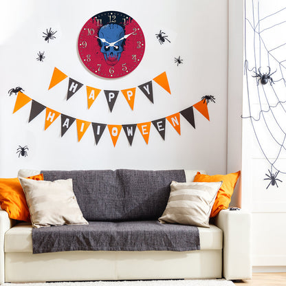 Halloween Night Wall Clock Non Ticking Decorative Nightmare Before Christmas Clock for Bedroom Kitchen Living Room School