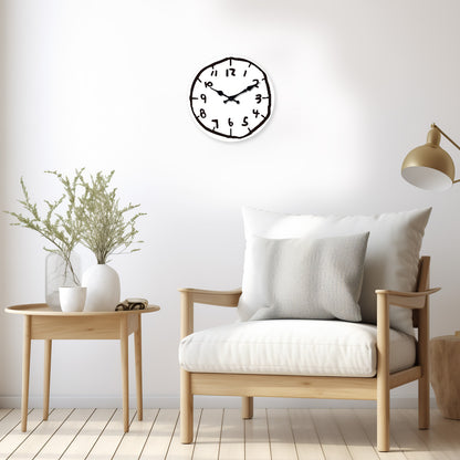 White Wall Clock Minimalist Unique Decorative Clock Ornament for Study Room Bedroom Home Office, White
