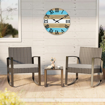 Constantplanet Wooden Wall Clock Silent Non-Ticking Movement Battery Operated Decorative Clock for Living Room, Bedroom, Kitchen