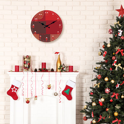 Christmas Wall Clock Silent Non-Ticking Battery Operated Christmas Decorations Indoor Home Decor Clearance