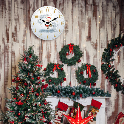 Christmas Wall Clock Silent Non-Ticking Battery Operated Christmas  Clearance Decorations Indoor Home Decor