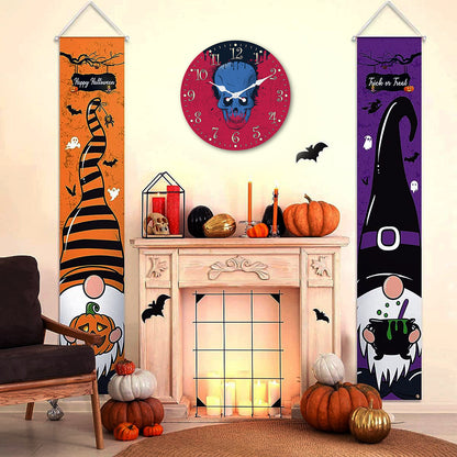 Halloween Night Wall Clock Non Ticking Decorative Nightmare Before Christmas Clock for Bedroom Kitchen Living Room School
