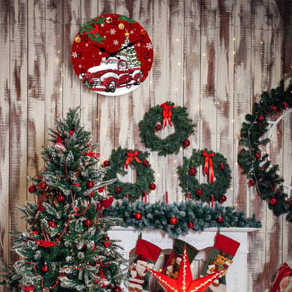 Christmas Tree Wall Clock Silent Non-Ticking Battery Operated Christmas Decorations Indoor Home Decor Clearance