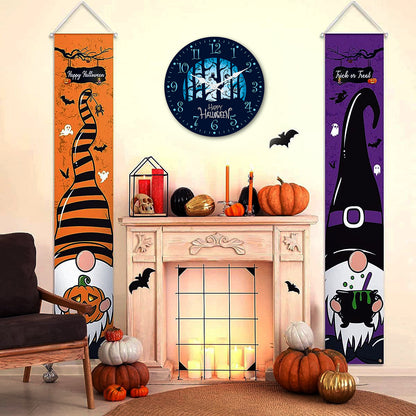 Halloween Night Wall Clock Non Ticking Decorative Nightmare Before Christmas Clock for Bedroom Kitchen Living Room School