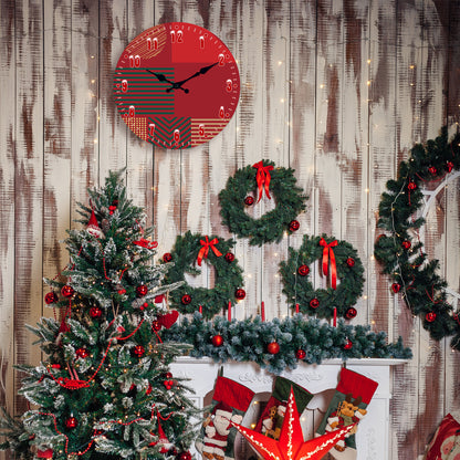 Christmas Wall Clock Silent Non-Ticking Battery Operated Christmas Decorations Indoor Home Decor Clearance