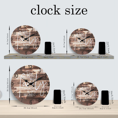 Rustic Farmhouse Wall Clock for Living Room MDF Wall Clock 14 Inchs vintage wall clocks battery operated