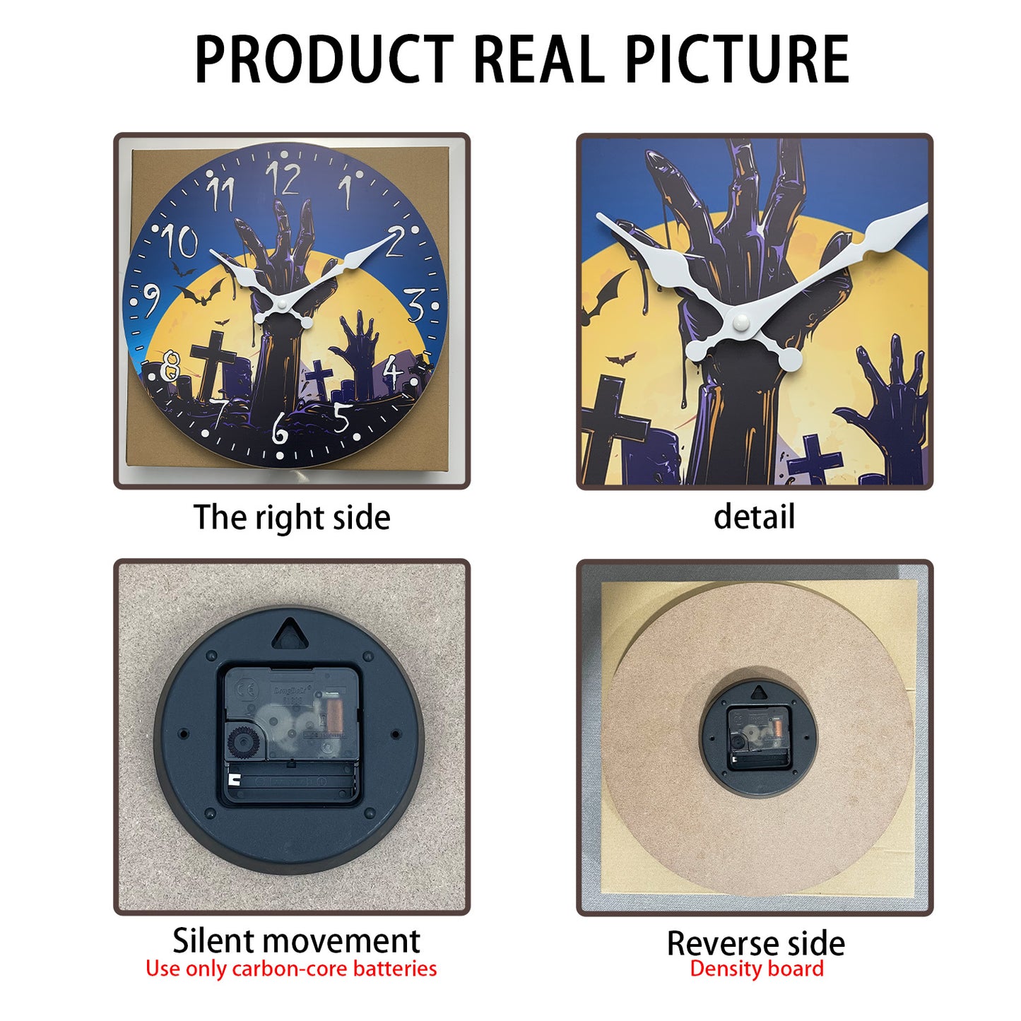 Halloween Wall Clock Crafts for Kids Silent Non Ticking Battery Operated Decorative Clock for Bedroom Kitchen Living Room School