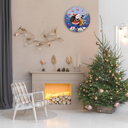 Christmas Santa Claus Wall Clock Silent Non-Ticking Battery Operated Christmas Decorations Indoor Home Decor Clearance