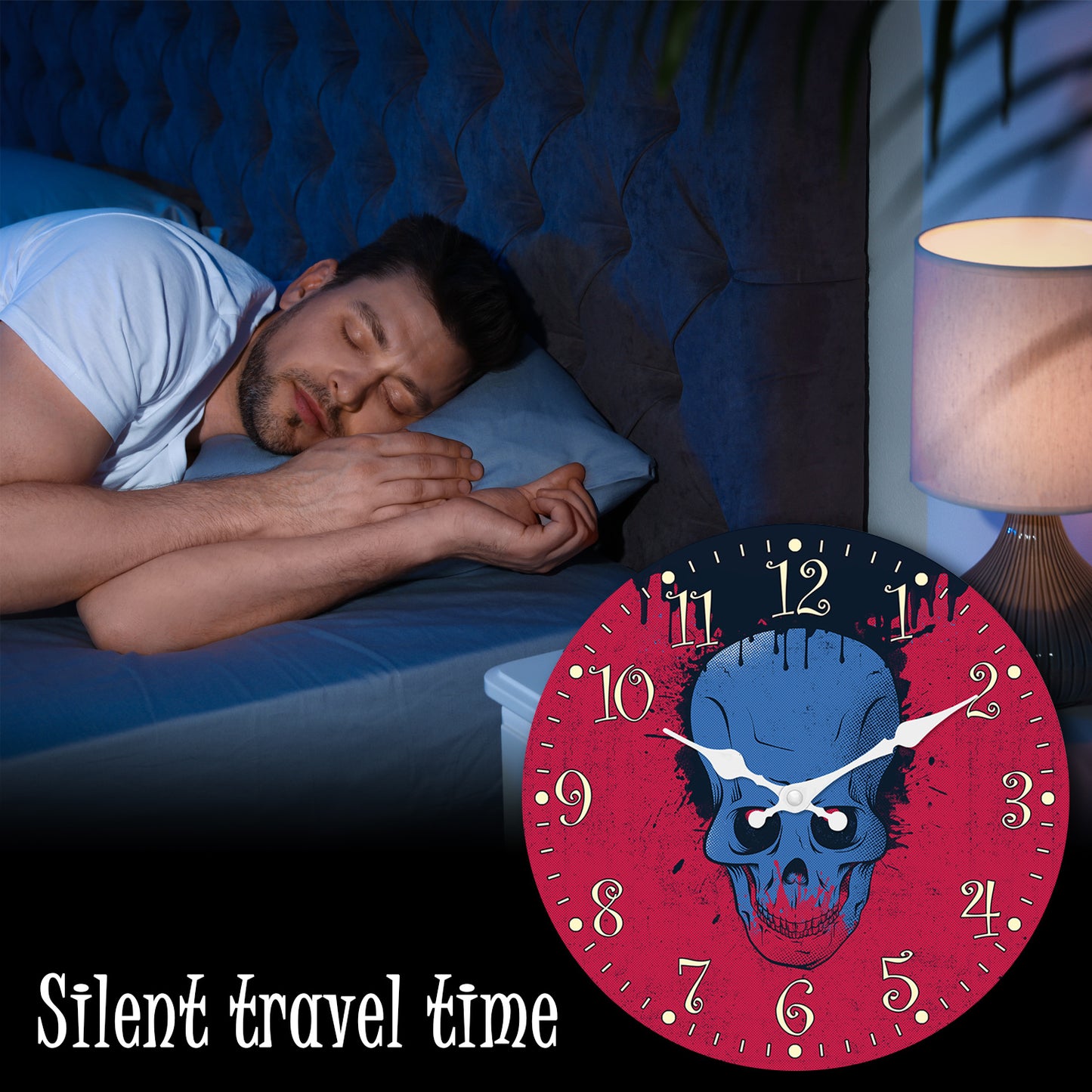 Halloween Night Wall Clock Non Ticking Decorative Nightmare Before Christmas Clock for Bedroom Kitchen Living Room School