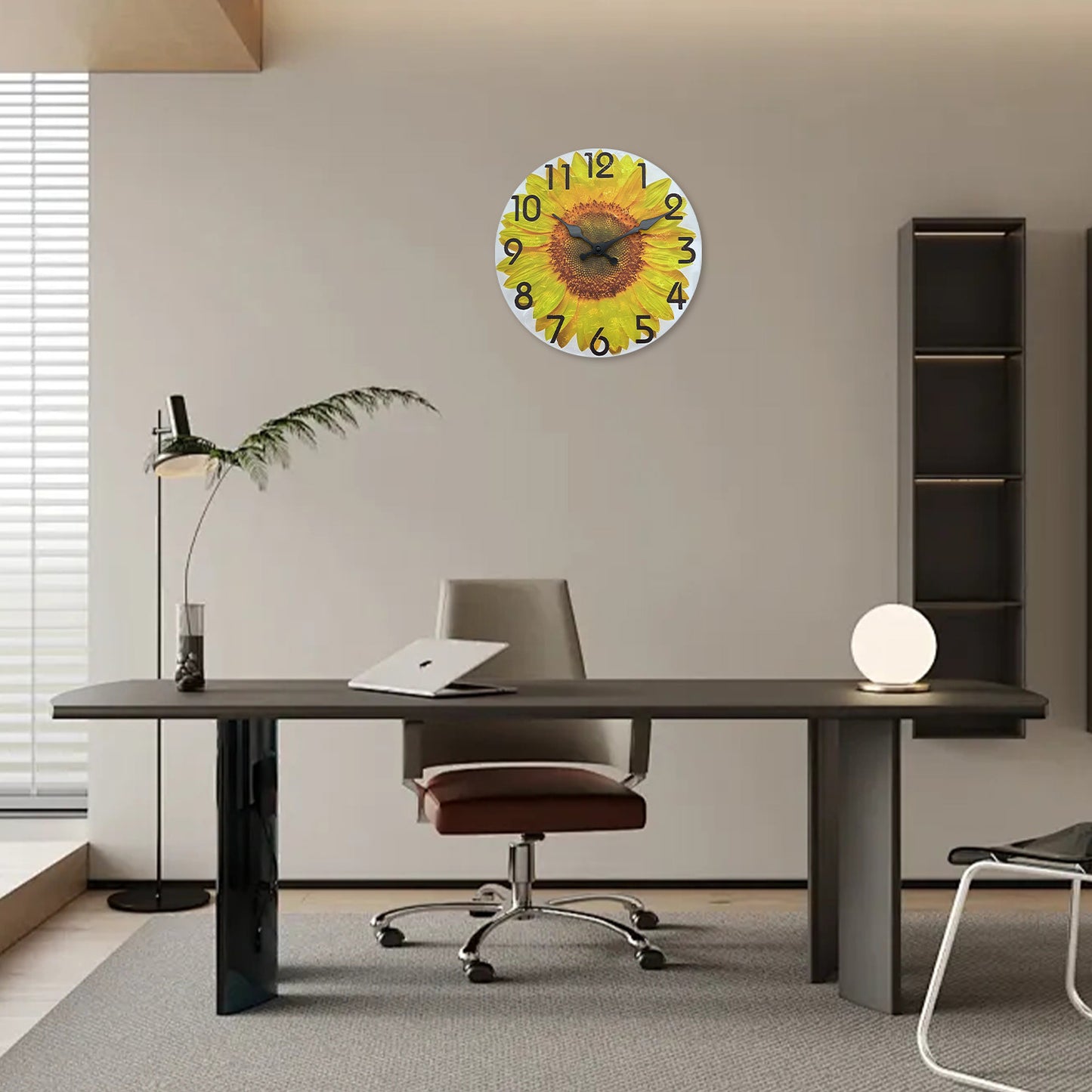 Sunflower Farmhouse Wall Clocks Battery Operated 10 Inch Silent Non Ticking Rustic Wall Clock