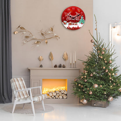 Christmas Wall Clock Christmas Gifts Silent Non-Ticking Battery Operated Christmas Decorations Indoor Home Decor Clearance