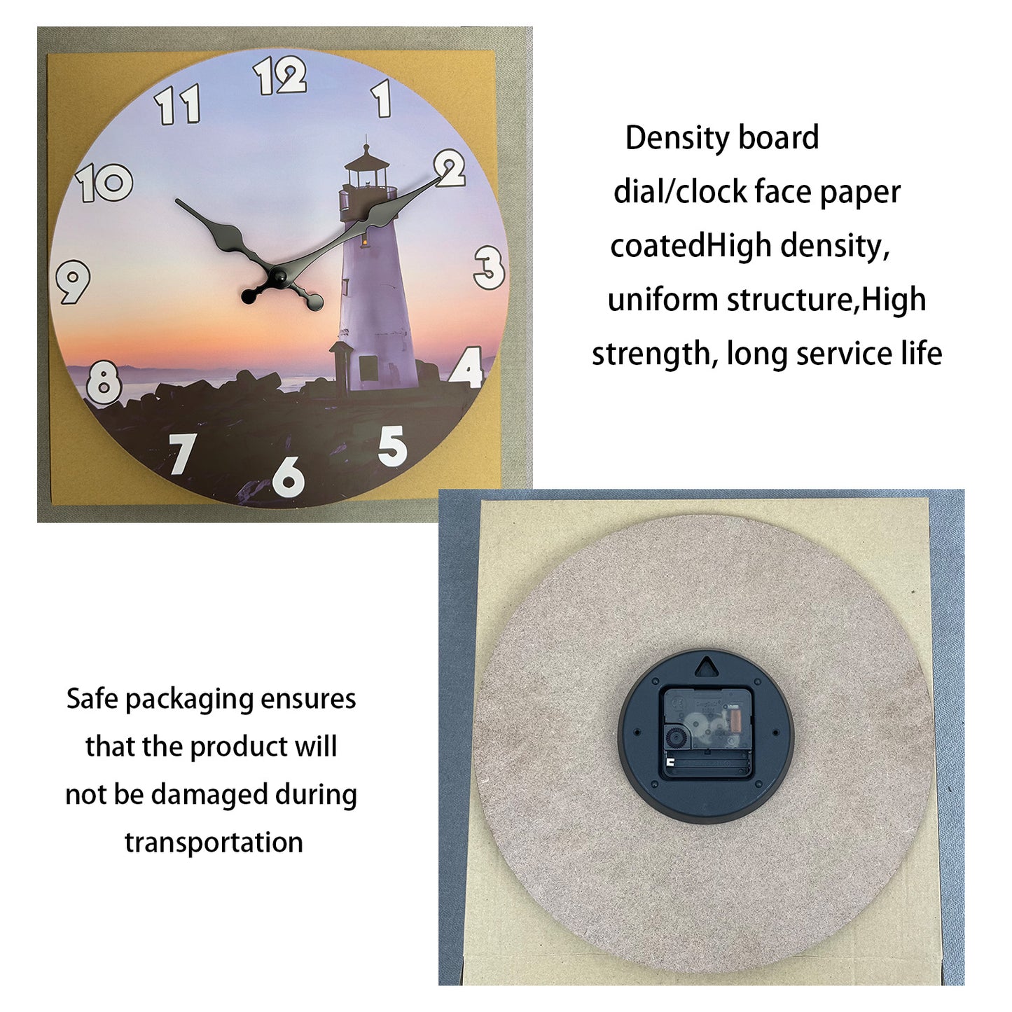 Beach Wall Clock Battery Operated 16 inch Non-ticking Coastal Clocks for Livingroom, Bedroom, Kitchen, bathroom
